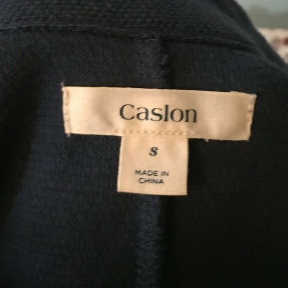 Caslon Blazer Jacket Womens Sz‎ S Blue Cotton Sweater Knit Double Breasted - Picture 5 of 8